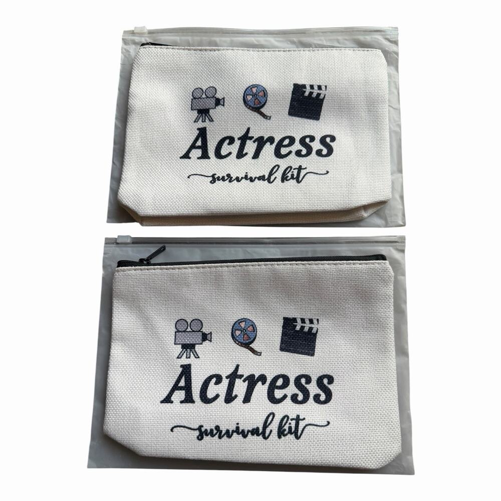 Actress Survival Kit Makeup Bags Set 2 Theater Drama Cosmetic Pouches